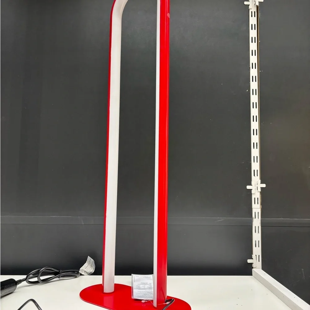 Solvinden dimmable Modern Red and White LED Floor Lamp from IKEA gorgeous
